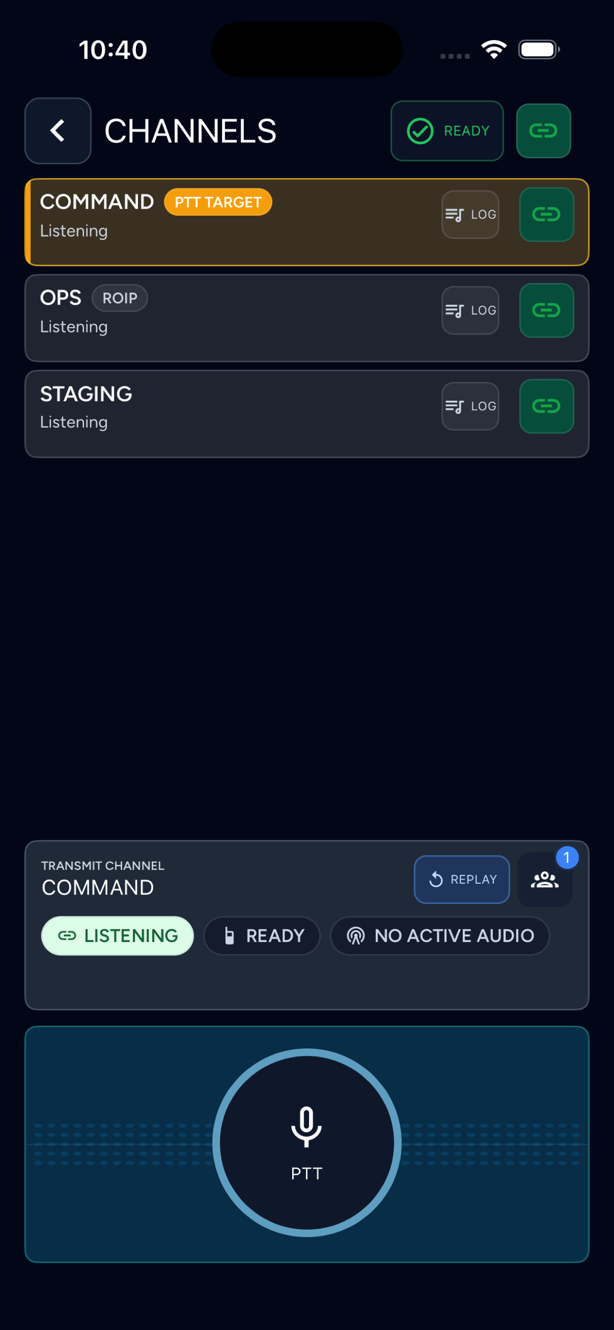 AIGIS Field broadband push-to-talk channels